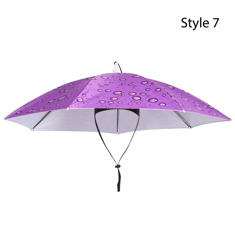 Double-layer Windproof Fishing Umbrella Hat Waterproof Head Hat Headwear Cap Umbrella Cap  Unisex