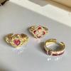 Roter Emaille Öltröpfchen Kleeblatt Liebe Offener Ring Nischen-Design High-End Leichter Luxus Mittelalterliche Persönlichkeitsring