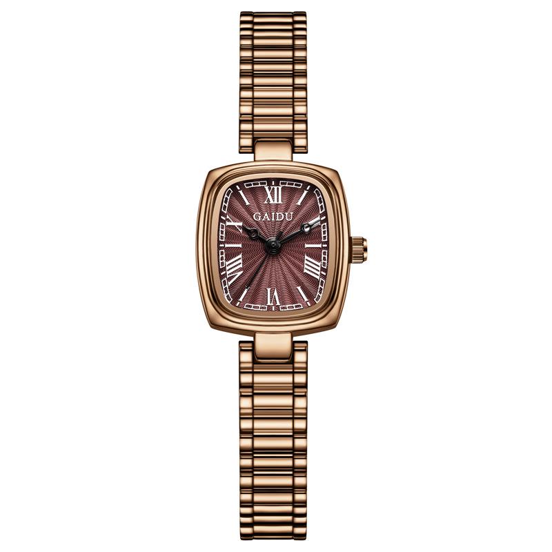 Light Luxury Gold Women's Waterproof Quartz Watch - High-Value, Fashionable Small Square Design