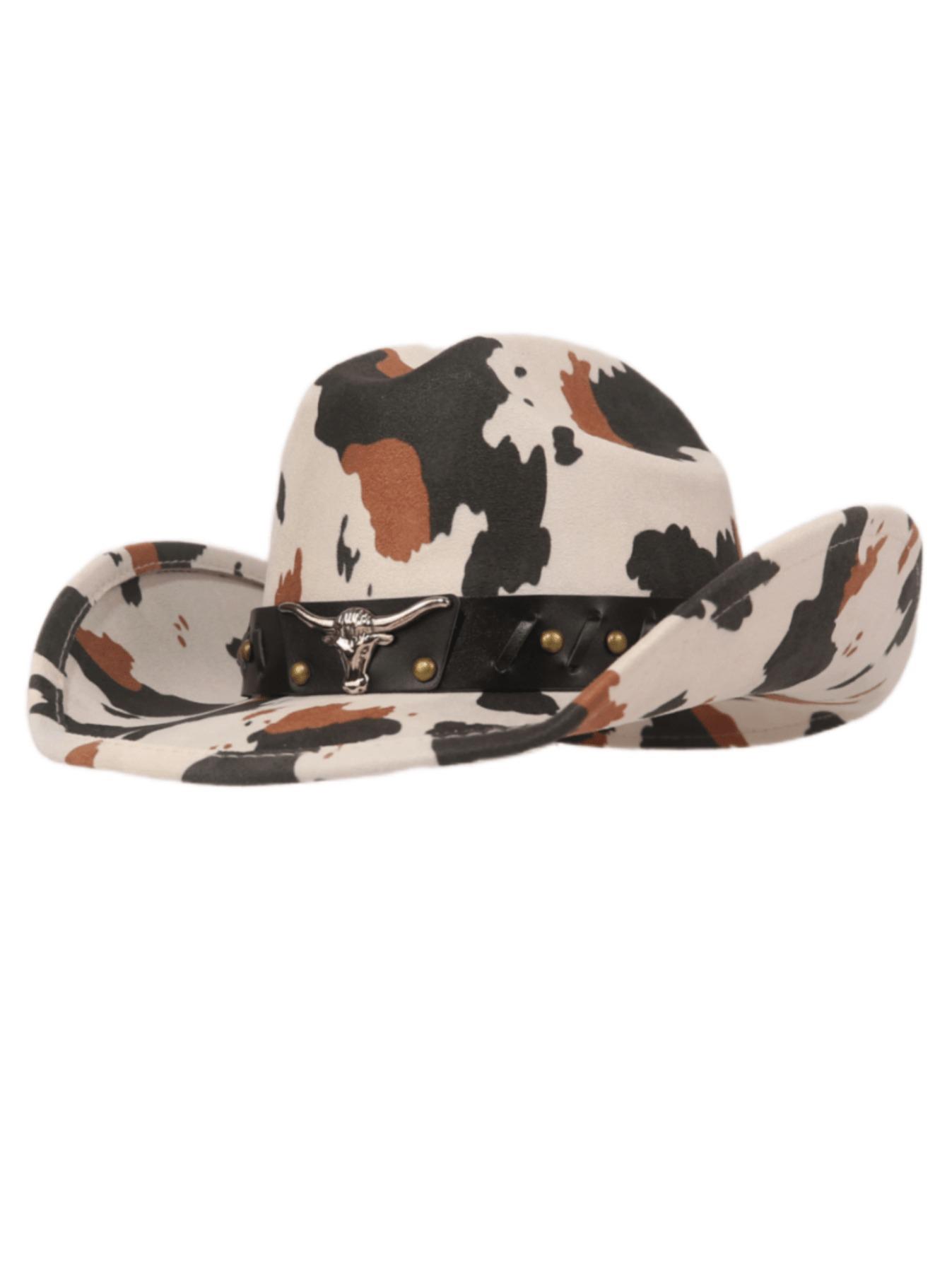 

Trendy Cow Print Denim Western Sun Hat for Men and Women One Size разноцветный