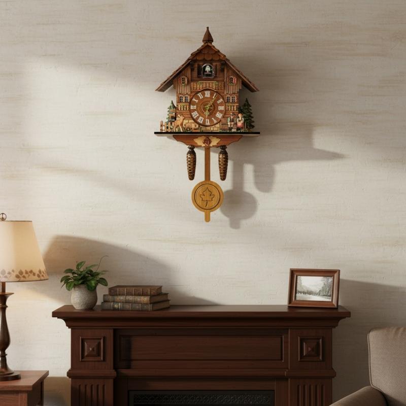 1 Stück Holz Kuckucksuhr Kreative Hängende Wanduhr Mit Automatischer Schwingpendel Für Haus Wohnzimmer Dekoration