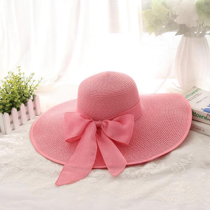 

Women s Foldable Extra-Large Brim Straw Sun Hat 16cm Brim