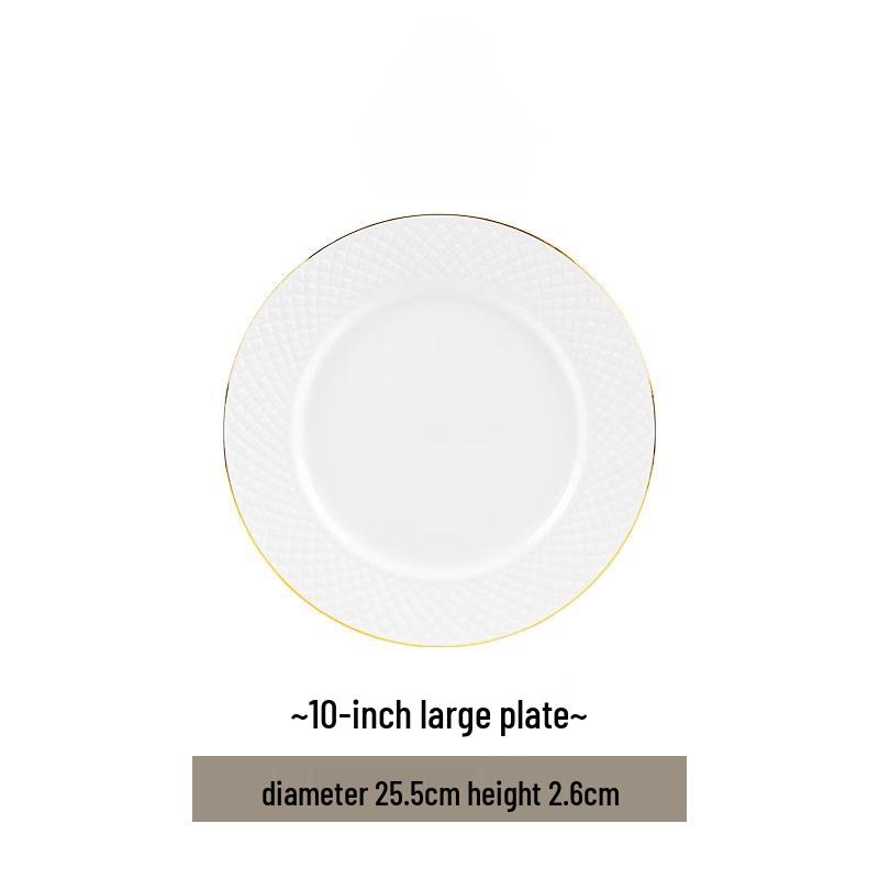 Jingdezhen Hand-Painted Gold-Trimmed Ceramic Deep Plate