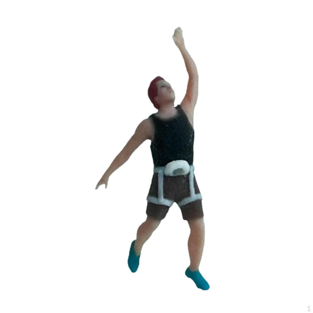 1/64 Miniature Figure Climbing Tiny Small Decorative Scene Figurine for Photography Prop