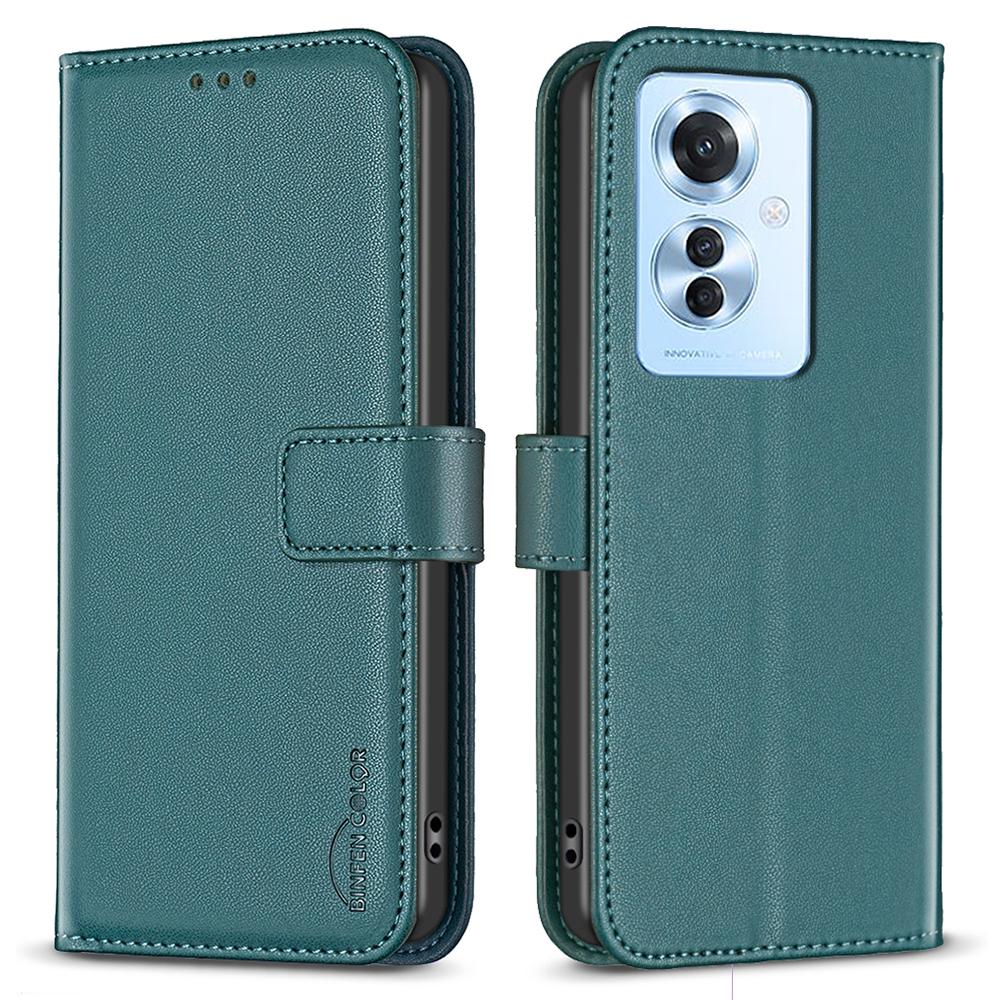 BINFEN COLOR BF17 For Oppo Reno11 F 5G Case Magnetic Closure Folio Stand Phone Cover