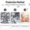 Unique 5D Framed Pearl Painting Kit with Romantic Love Birds and Flowers Sparkling Bead Art Canvas DIY Handmade Craft for Living Room Decor