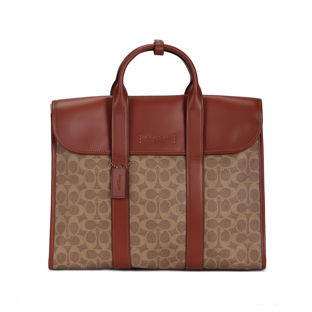 New COACH Gotham Cow Leather Briefcase, Shoulder Bag, Crossbody Bag, Handbag Large Men's Brown & Rusty C5319-NU3