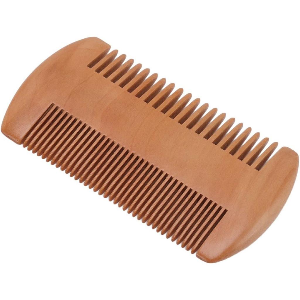 Small Baby Wool Brush and Double-Sided Comb Set Natural Soft Goat Hair Grooming Kit for Scalp Massage