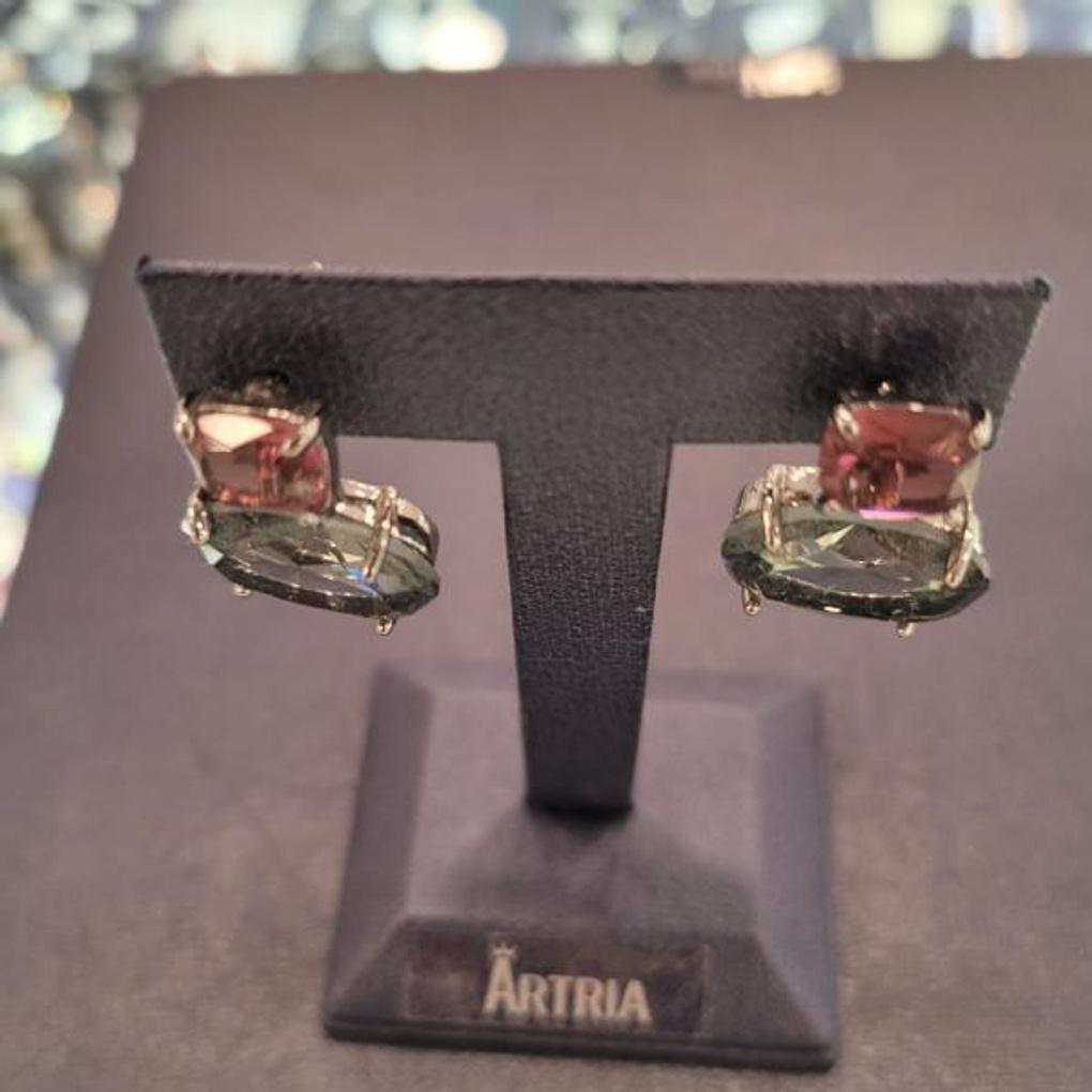 ARTRIA Quadrat Kreis Glas Tropfen Kristall Ohrringe CHAERCR0005MBF