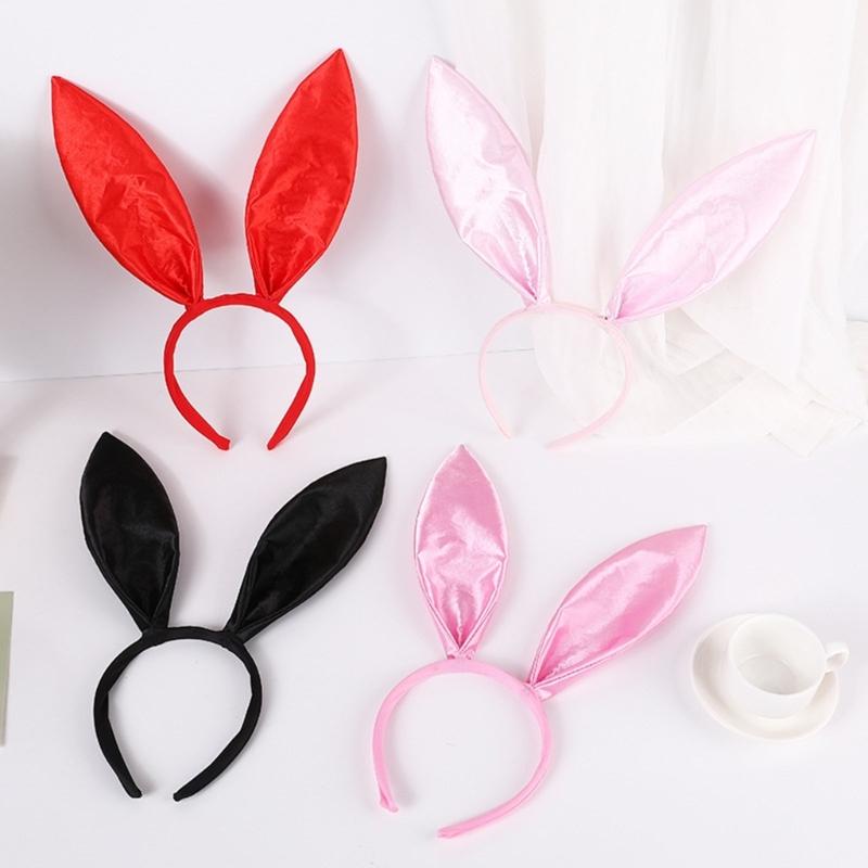 Plush Rabbit Ear Shape Headband Bowtie and Tail Set Carnival Costume Supplies