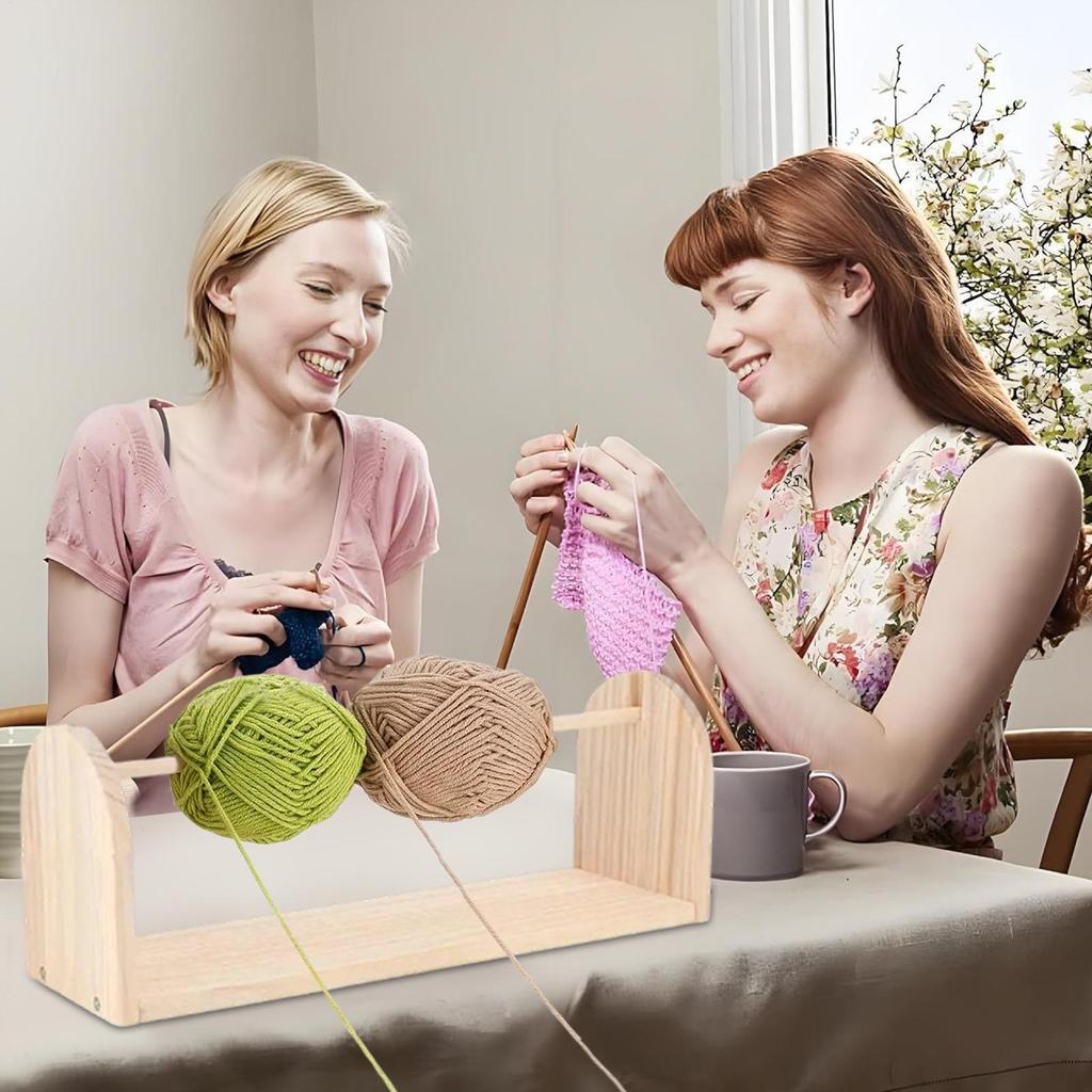 Soporte de madera para bobinas Desmontable Organizador de hilos de ganchillo y costura Soporte para bobinas de hilo Organizador Suministros para ganchillo