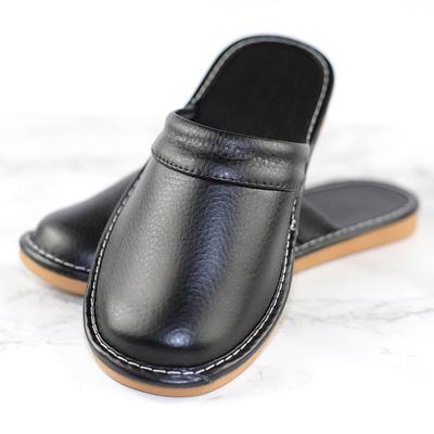 Inexpensive Leather House Slippers Mens Indoor Slides Shoes Big Size 47-48 Man Mules Closed Toe Slippers Unisex Couple Shoes