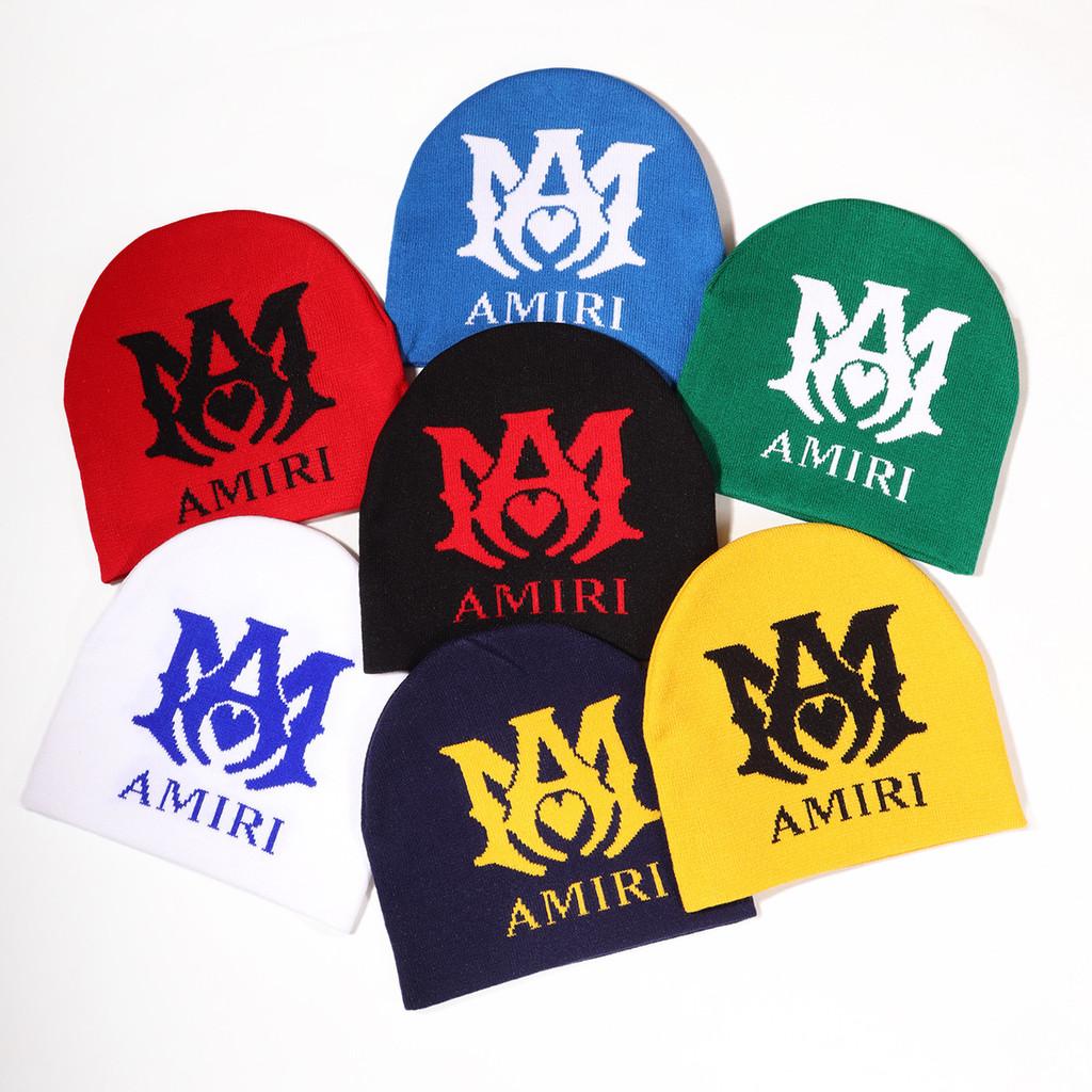 Letter Amiri Pattern Knitted Cap Beanie Hat Fashion Casual Outdoor Gift Warm