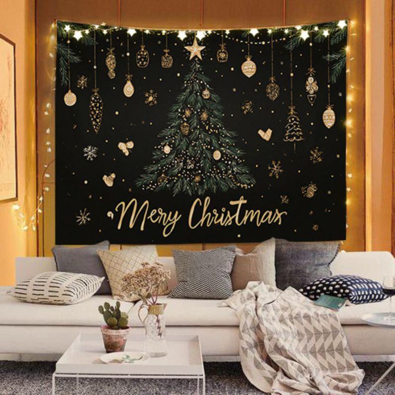 Cute Christmas Cats Tapestry Wall Hanging Kittens Santa Hat Xmas Holiday Aesthetic Wall Art Bedroom Living Room Decor