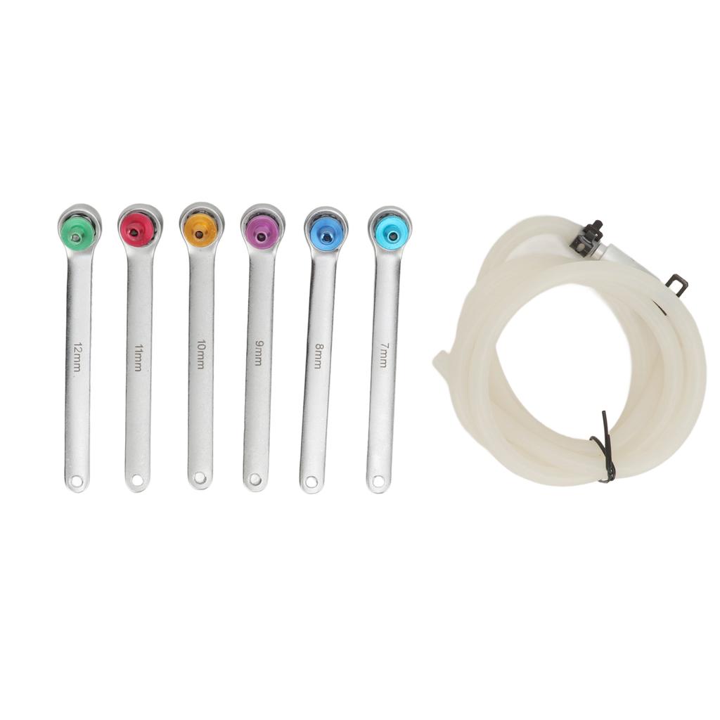 Brake Bleeding Spanner Tool Kit 7 To 12mm 12 Point Wrench Oil Drain Hose with Check Valve for Car Light Truck SUV