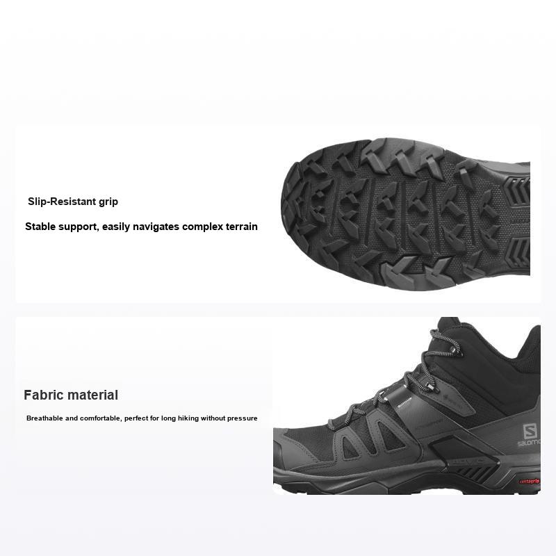 Мужские кроссовки Salomon X Ultra 4 Mid GORE-TEX Черный Магнит Жемчужно-Синий L41383400 44⅔