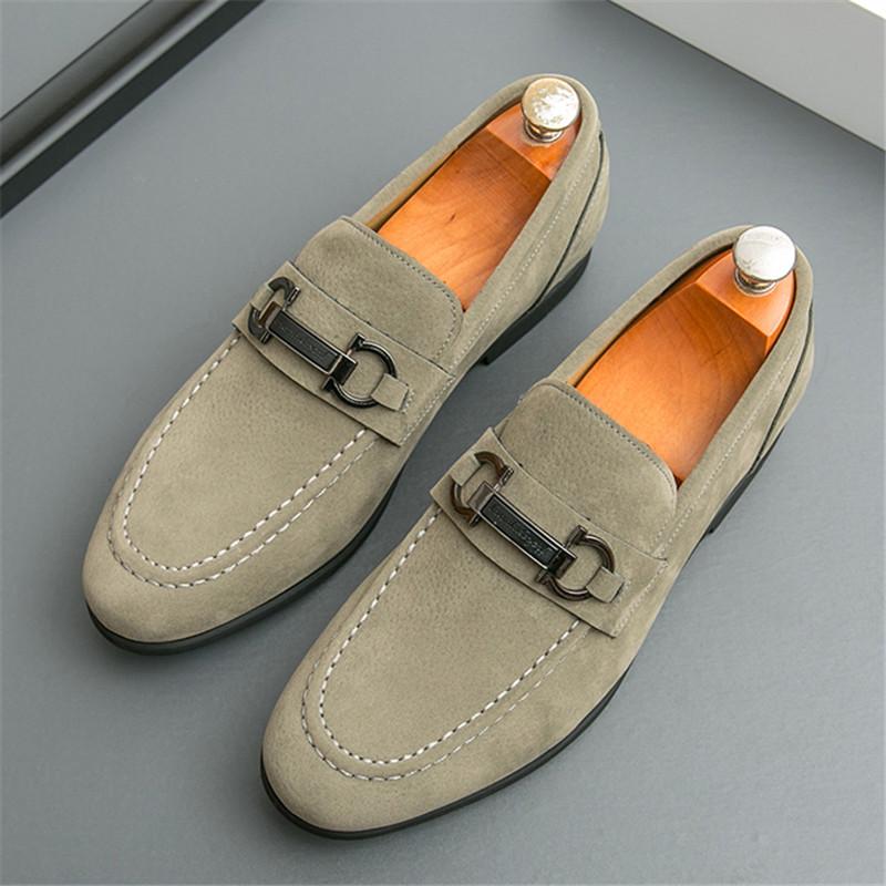Designer New Suede Leather Slip On Loafers New Men's  Patent Leather Shoes Designer Formal Wedding Dress Homecoming Footwear