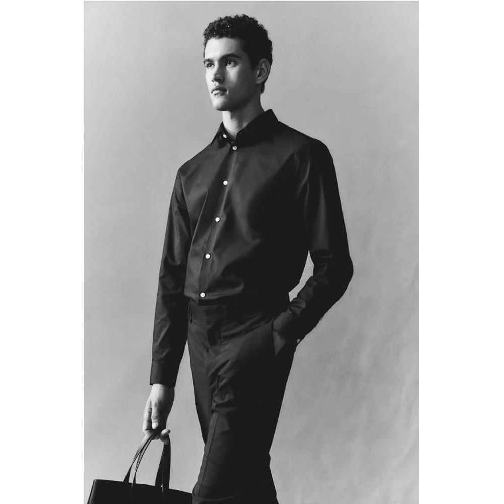 H M Easy Care Regular Fit sHirt Navy Blue