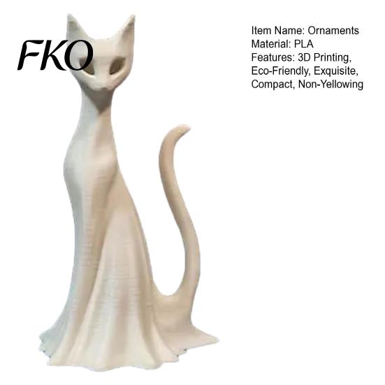 High Precision 3D Printed Ornament Cat Ghost Statues, Halloween Haunted Kitten Figurines with Hollow Eyes Three Style Set & Flowing