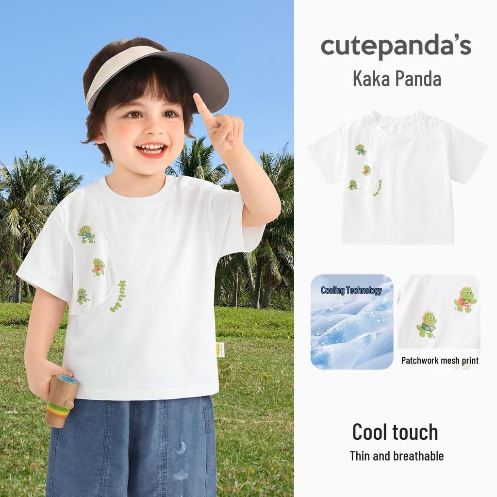 Kaka Panda Pure Cotton Short-Sleeve T-Shirt for Kids – Boys & Girls Summer Casual Top