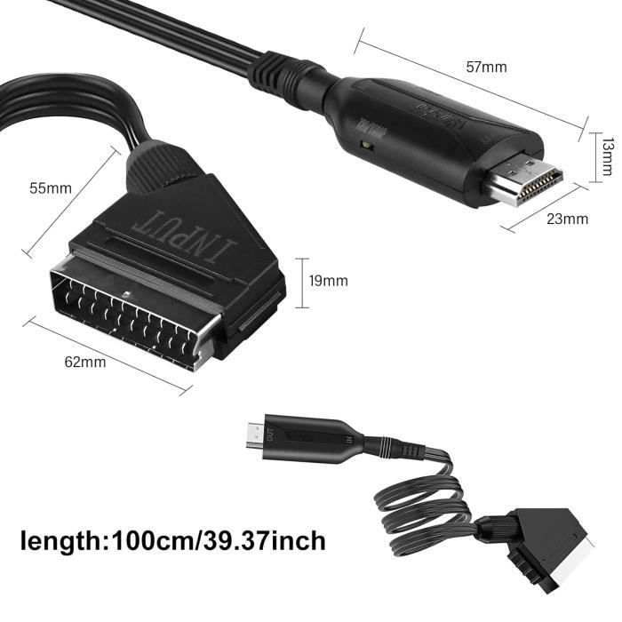 Convertisseur Péritel vers HDMI - GENERIC - D771 - 1080p - Plug and Play - 1m