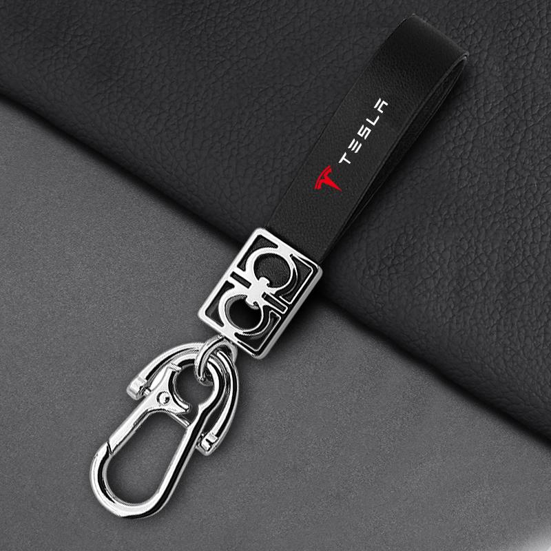 Skórzany Brelok Brelok do Kluczy Samochodowych Zawieszka Brelok Dekoracja Styling Dla Tesla Model 3 Model S X Model Y Roadster SpaceX