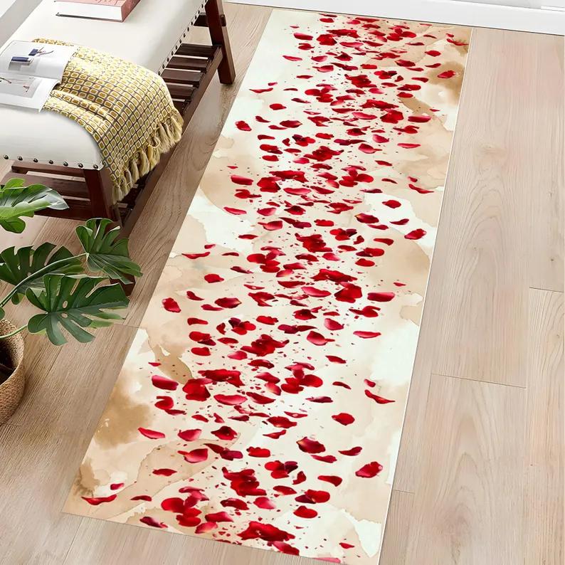 

Entryway Rug Indoor Kurdish Runner Rug Floral Rug Flower Rug Rose Design Kitchen Runner Entryway Rug Modern Floor Rug Decoration 40X60CM