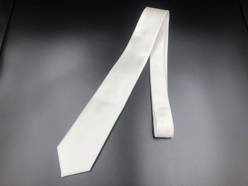 [Access Point] Formal Silk 100% Plain White Tie (Long Size)