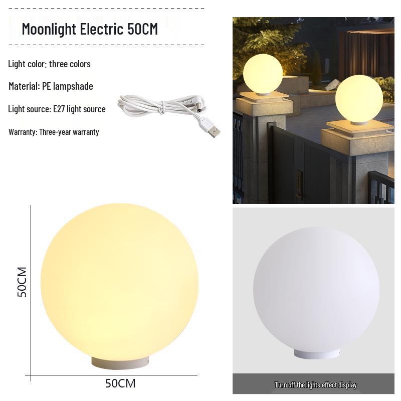 Wasserdichte Solar-Gartenpfostenleuchten - Runde Kugel für Außenpfosten und Zäune