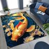 Luxurious Lucky Koi Fish Yin Yang Carp Cartoon Rug for Bedroom Living Room Sofa Home Doormat Decor,Large Kids Non-slip Floor Mat