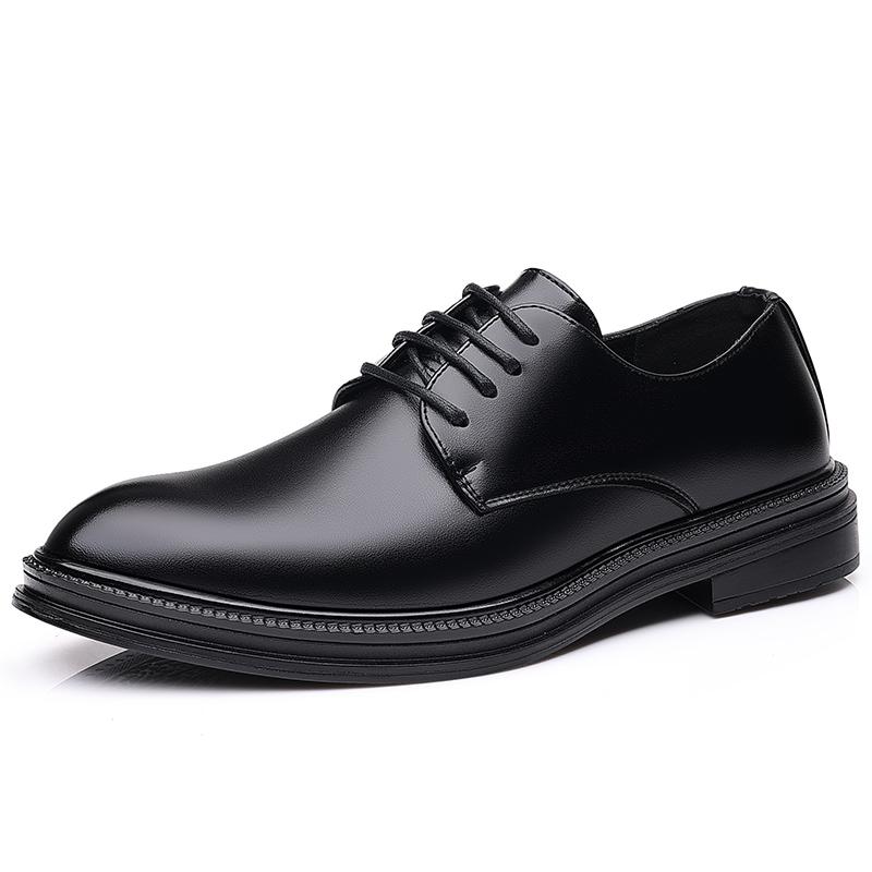 New Casual Leather Mens Dress Black Formal Business Loafers Lace-up Moccasins Italian Wedding Office Driving Flats Shoes for Men