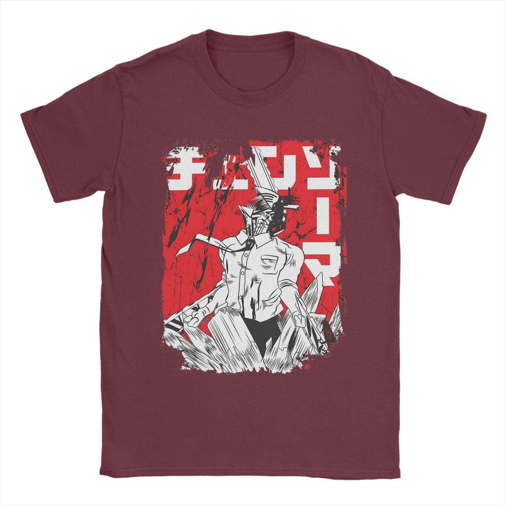 Denji Manga Anime Tshirts Men Cotton Top Tee Vintage Chainsaw Man Oneck Short Sleeve