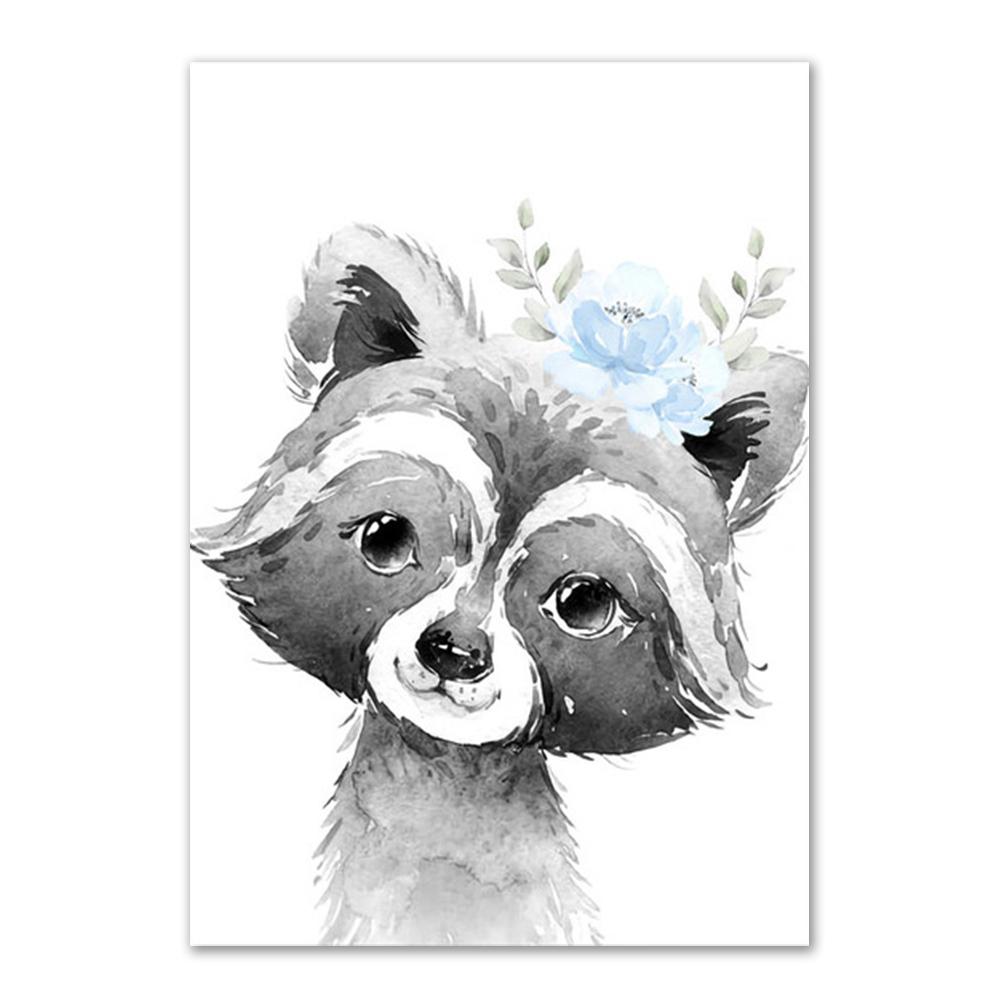 Personalize Baby Name Wall Decoration Painting Customize Nursery Wall Art Poster For Kids Bedroom Deco Animals Canvas Painting