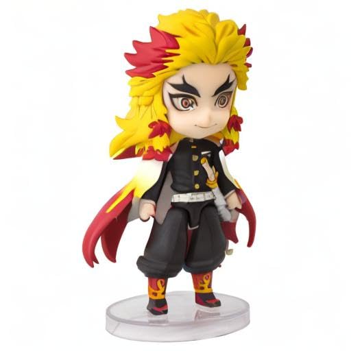TAMASHII NATIONS Figuarts mini Demon Slayer: Kimetsu no Yaiba Rengoku Kyojuro, approximately 90mm, PVC/ABS painted action figure