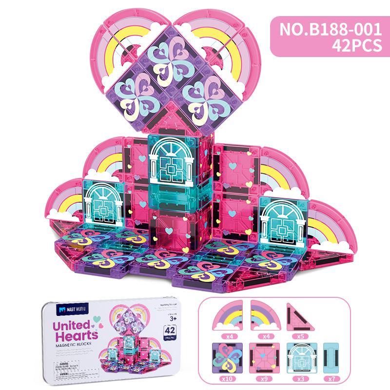 2.0cm DIY Magnetic Building Blocks with Lights - Magnetic Cubes Military Engineering Farm Set