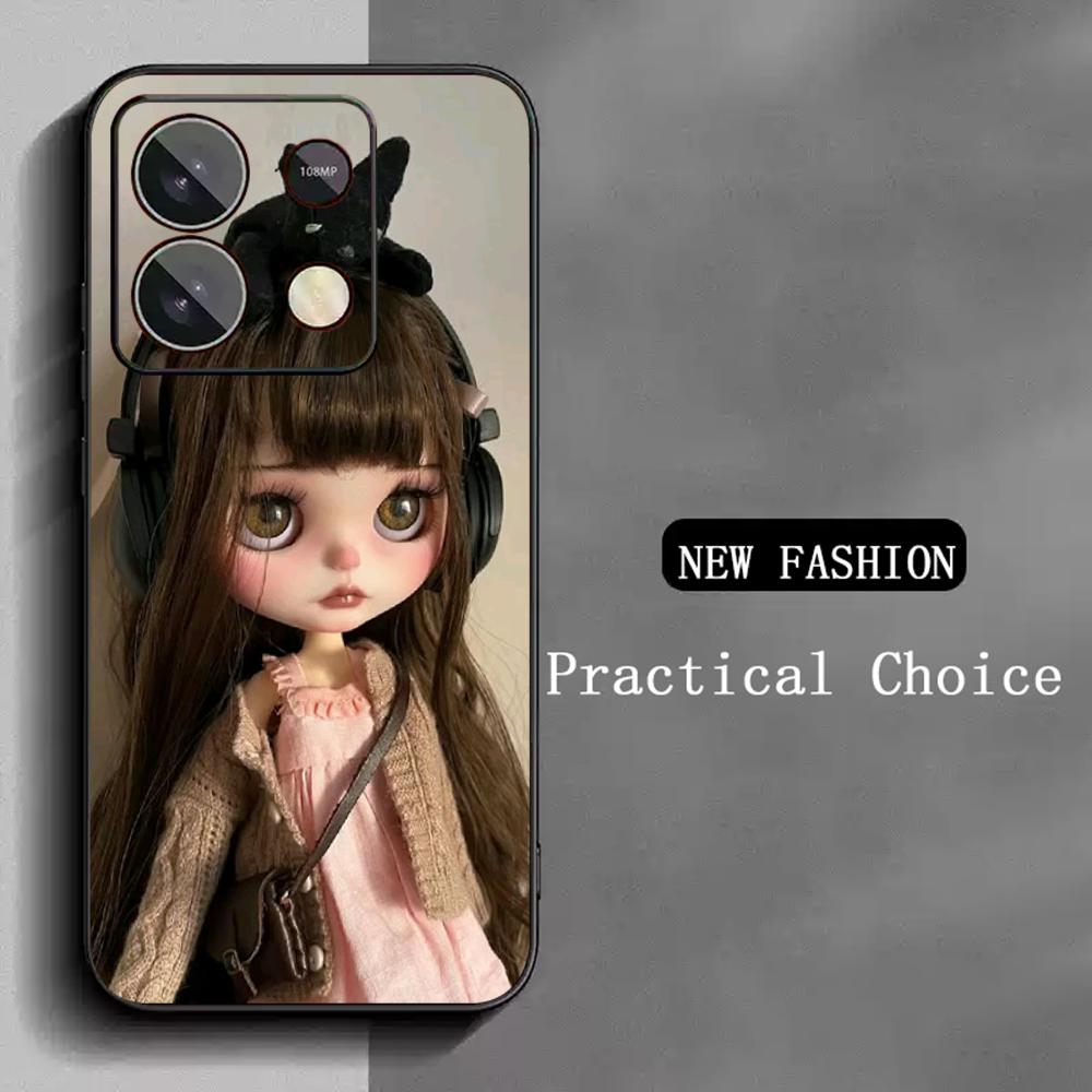 Blythe Cute doll fashion pattern design Phone Case For Redmi Note 14 13 12 11 Pro Plus S 5G 14C A3 Soft Black Phone Cover