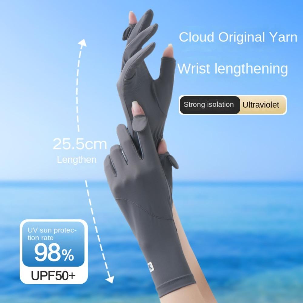 Ice Silk Sun Protection Riding Gloves Anti-UV Summer Driving Gloves Women Sunscreen Gloves Outdoor