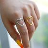 Heart Minimalist Stainless Steel Rings For Women Gold Glossy Opening Aesthetic Heart Ring Wedding Party Jewelry Gift BFF