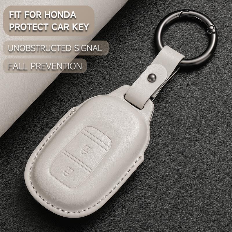Leather Car Key Cover Case Protection Shell Keychain For Honda Accord Civic 8 10 11 Th Gen Vezel Jazz Freed Pilot HR-V CR-V BR-V