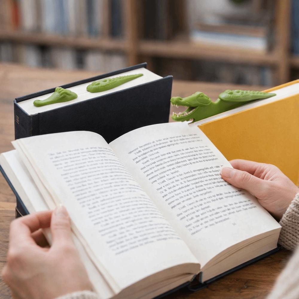 Segnalibro Coccodrillo in Plastica Leggero Design 3D Segnapagina Strumento di Lettura Lettura di Libri