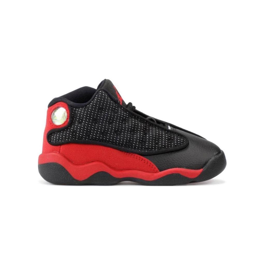 Jordan Air Jordan 13 Retro TD Couro Antiderrapante Amortecimento Cano Alto Vintage Sapatos de Basquete Preto 414581-004