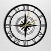 LED Hollow Wall Clock Black Compass Directional Chart Navigation Acrylic Decorative Wall Hanging Clock Watch Home Decoration