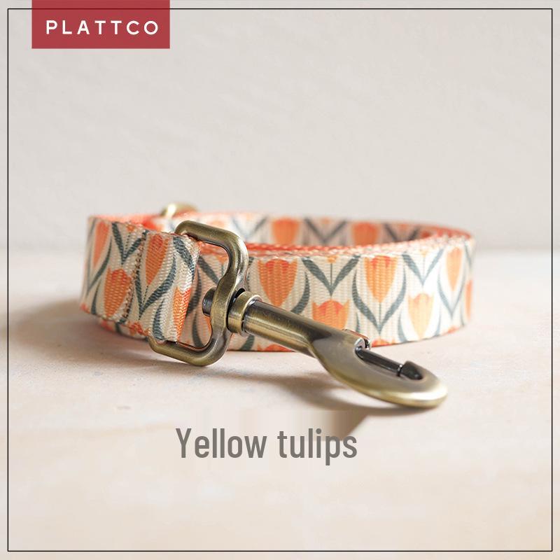 PLATTCO Flower Series Lightweight Dog Leash - Comfortable & Portable (PDL357) L 2.5cm x 120cm