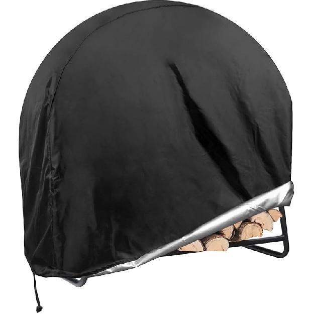 Firewood Log Hoop Cover, Coolrunner 40 Inch Round Fire Wood Rack Cover Outdoor Waterproof Resistant Log Rack Cover Round Log Holder cover Fit for 30"