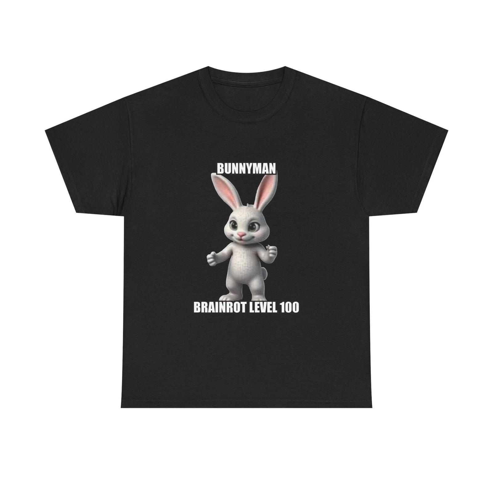Bunnyman Unisex T-Shirt | Brainrot Meme Shirt Funny Viral Internet Humor Gift S