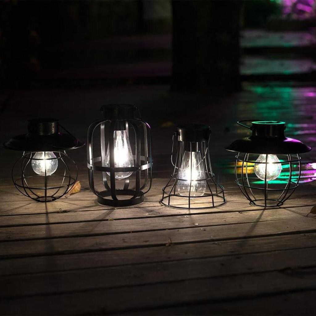Lantern Lamp Outdoor Hanging Waterproof Metal Garden Decorative Lights for Yard Patio Tree