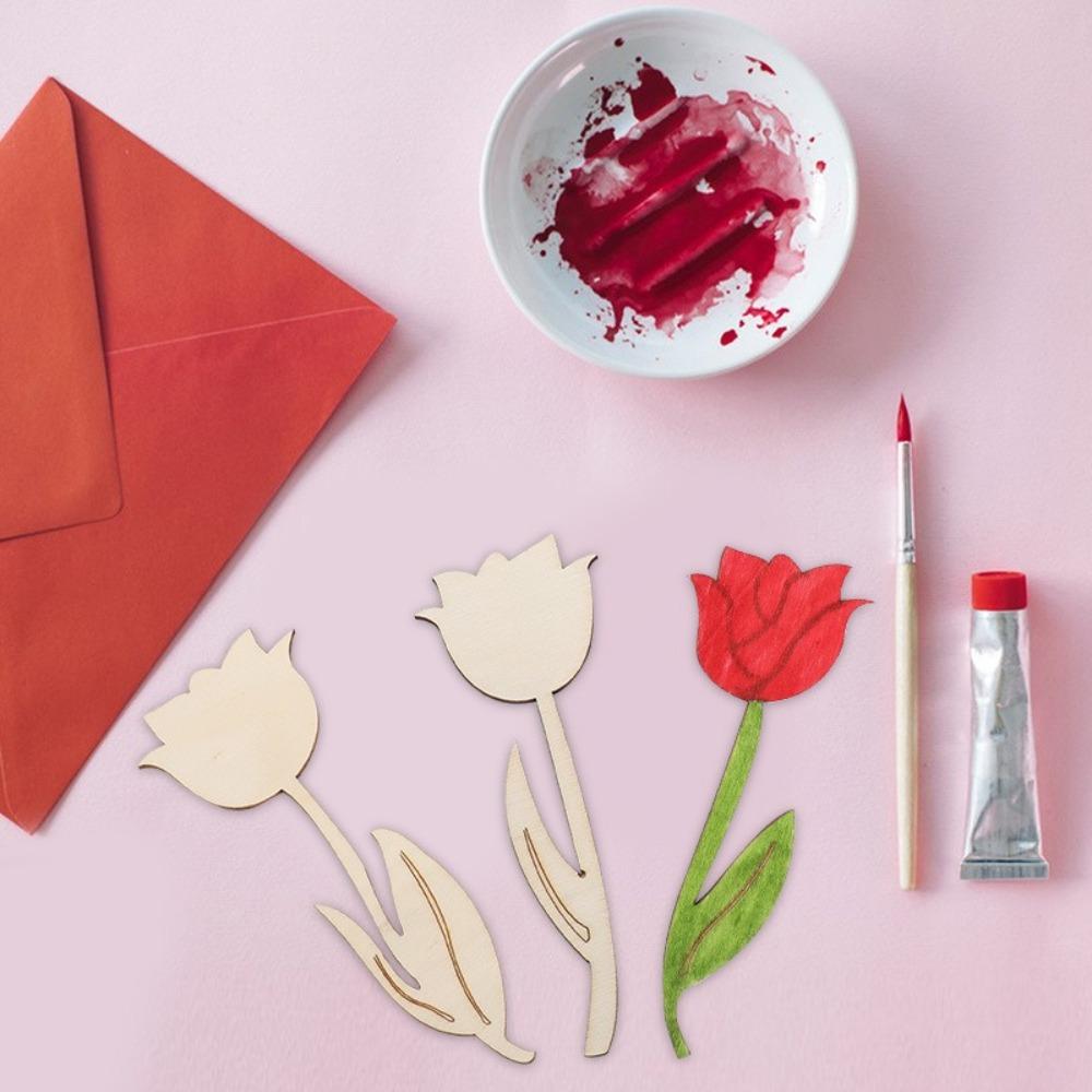 24pcs Blank Rose DIY Painting Crafts Unfinished Flower Graffiti Toys  Christmas Party Decoration