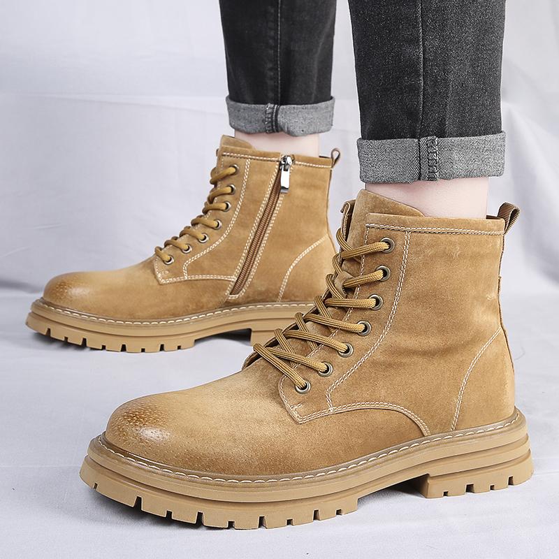 Classic Men High-top Boots Quality Leather Men Boots Winter Ankle Boots Men 2025 New Outdoor Winter Work Shoes Walking Boots