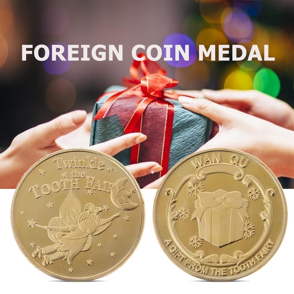 Non-currency Coin Tooth Fairy Gold Plated Elf Pattern Physical Commemorative Coin Creative Gifts Decoration Crafts for Kids