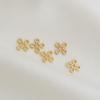 14K Gold Plated Smooth Snowflake Clover Bead Connector for DIY Jewelry